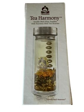 Teavana double glass tumbler with stainless steel infuser 11 oz